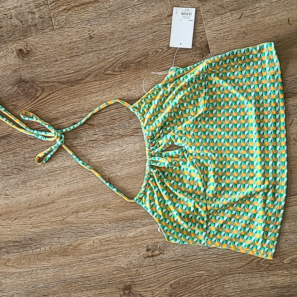 SO BRAND WOMENS JUNIOR SIZE GREEN & ORANGE  SUMMER HALTER TOP SIZE EXTRA…